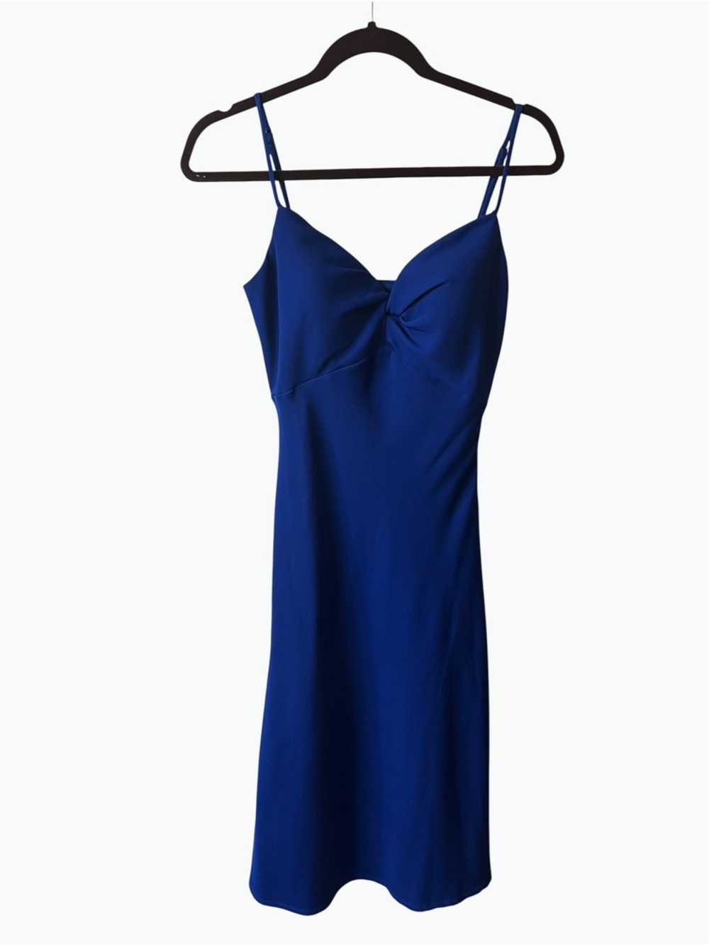 Guess Royal Blue Midi Slip Dress with Twist Detail